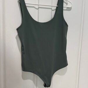 Express Olive Green Scoop Neck One-Piece